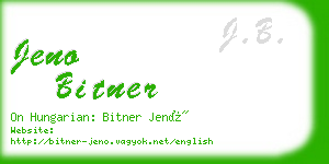 jeno bitner business card